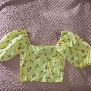 flower yellow crop top from forever 21